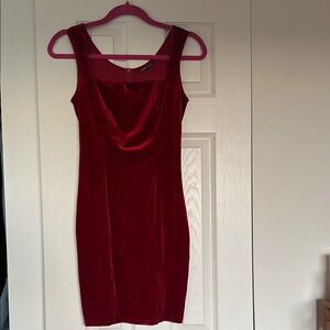 Elegant Red Velvet Dress